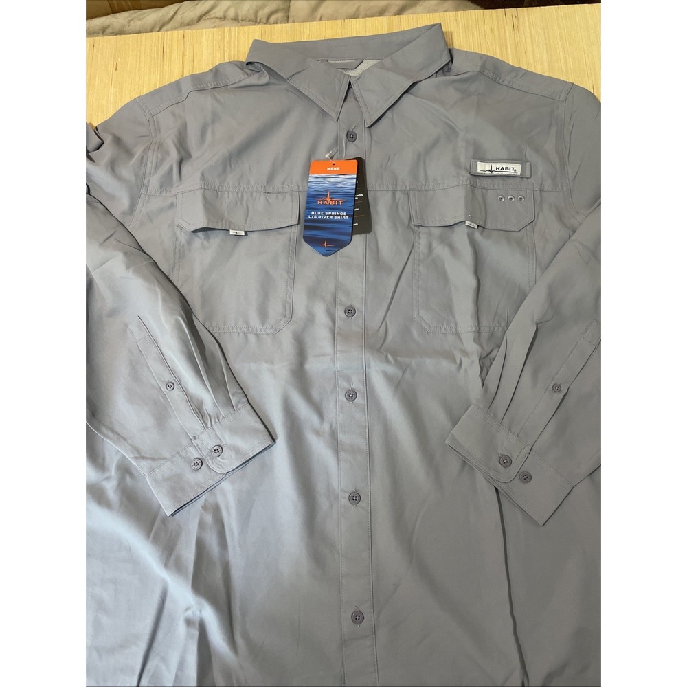 Habit Blue Springs long sleeve river shirt 4XL Quicksilver NOS
